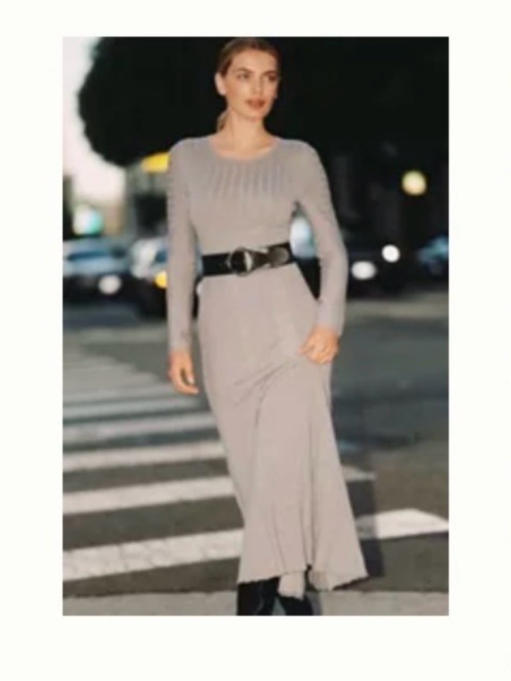 Anthropologie Soft Grey Ribbed Maxi Sweater Dress  NWT sz XS